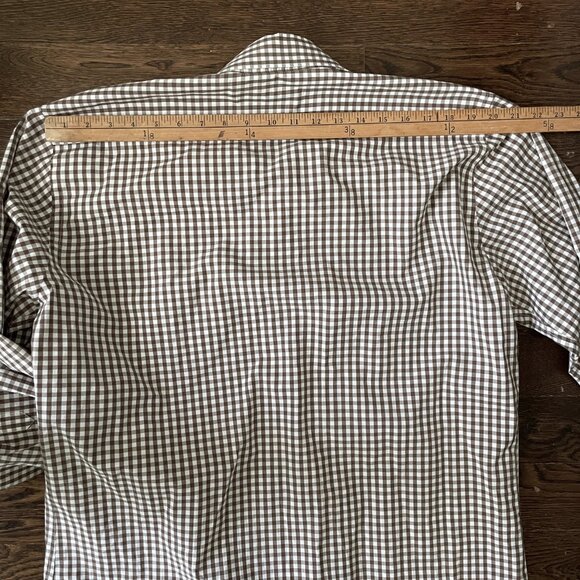 Etro Men's 100% Cotton Brown White Checkered Plaid Shirt-Sz.43 (XL) - Picture 10 of 10
